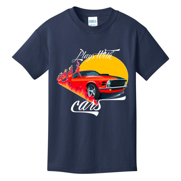 Plays With Cars Matching Family Kids T-Shirt