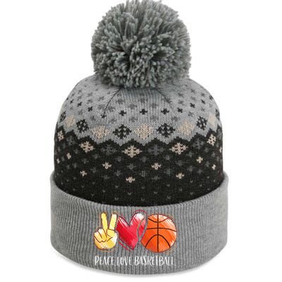 Peace Love Basketball The Baniff Cuffed Pom Beanie