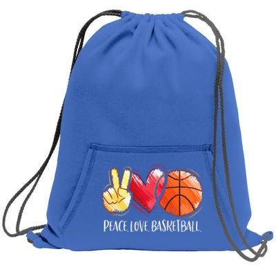 Peace Love Basketball Sweatshirt Cinch Pack Bag