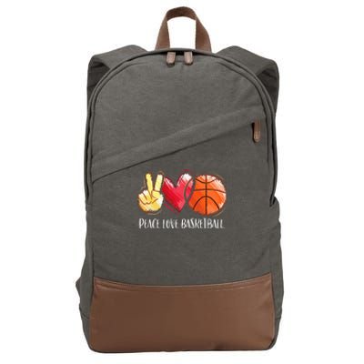 Peace Love Basketball Cotton Canvas Backpack