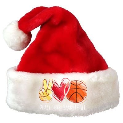 Peace Love Basketball Premium Christmas Santa Hat