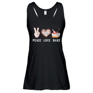 Peace Love Bake Baking Cupcake Baker Gifts Men Women Ladies Essential Flowy Tank