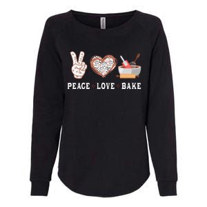 Peace Love Bake Baking Cupcake Baker Gifts Men Women Womens California Wash Sweatshirt