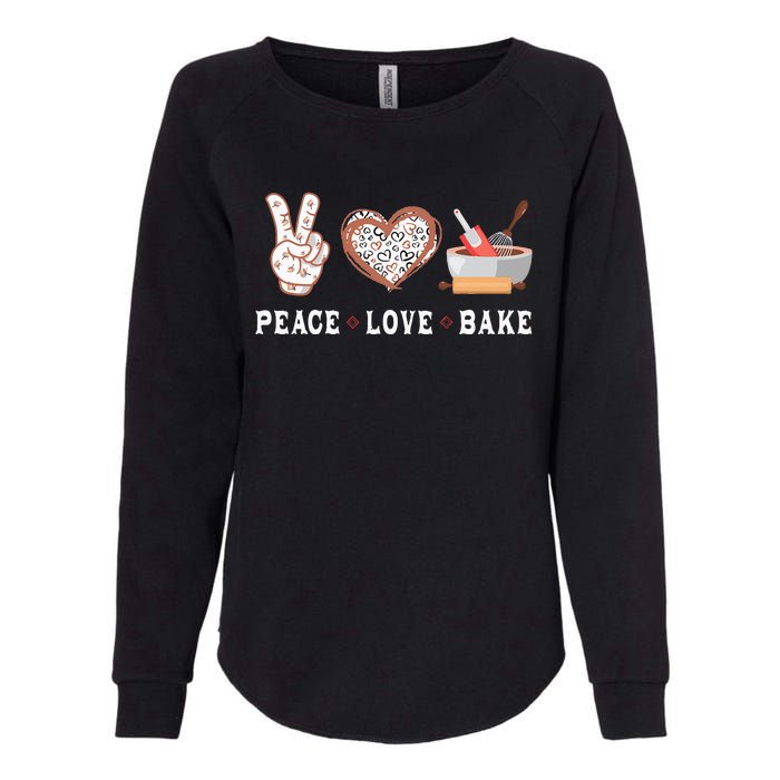 Peace Love Bake Baking Cupcake Baker Gifts Men Women Womens California Wash Sweatshirt