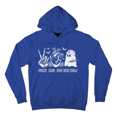 Peace Love Boo Boo Crew Nurse Ghost Skeleton Halloween Day Cool Gift Hoodie