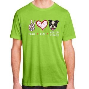 Peace Love Boston Terrier Dog Gifts Adult ChromaSoft Performance T-Shirt