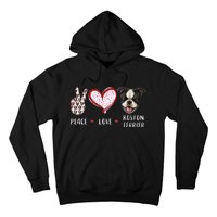 Peace Love Boston Terrier Dog Gifts Hoodie