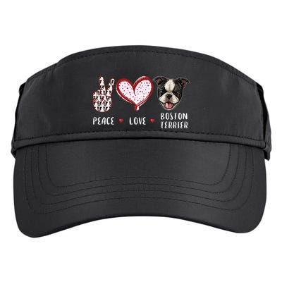 Peace Love Boston Terrier Dog Gifts Adult Drive Performance Visor