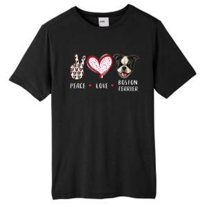 Peace Love Boston Terrier Dog Gifts Tall Fusion ChromaSoft Performance T-Shirt