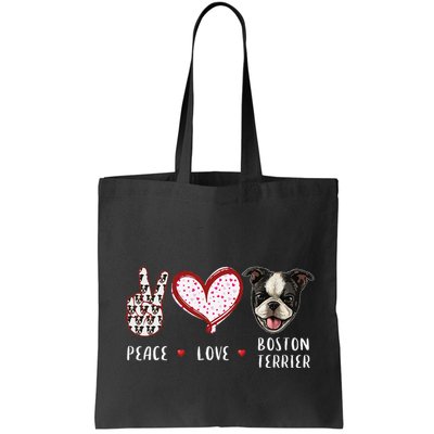 Peace Love Boston Terrier Dog Gifts Bag