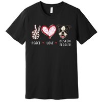 Peace Love Boston Terrier Dog Gifts Premium T-Shirt