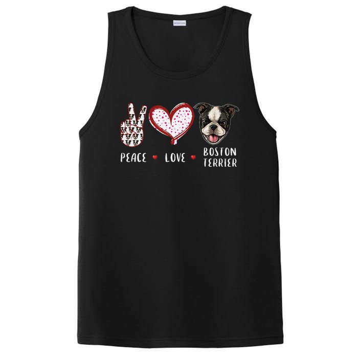 Peace Love Boston Terrier Dog Gifts PosiCharge Competitor Tank