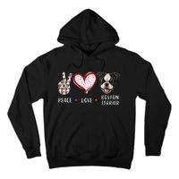 Peace Love Boston Terrier Dog Gifts Tall Hoodie