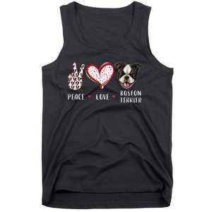 Peace Love Boston Terrier Dog Gifts Tank Top