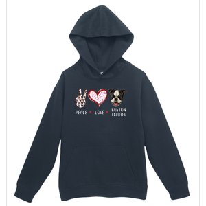 Peace Love Boston Terrier Dog Gifts Urban Pullover Hoodie