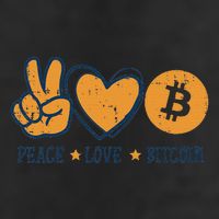 Peace Love Bitcoin Crypto Cryptocurrency Hippie Cool Comfort Performance Bucket Hat