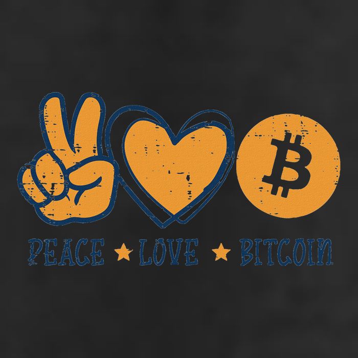 Peace Love Bitcoin Crypto Cryptocurrency Hippie Cool Comfort Performance Bucket Hat