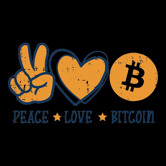 Peace Love Bitcoin Crypto Cryptocurrency Hippie Sweatshirt