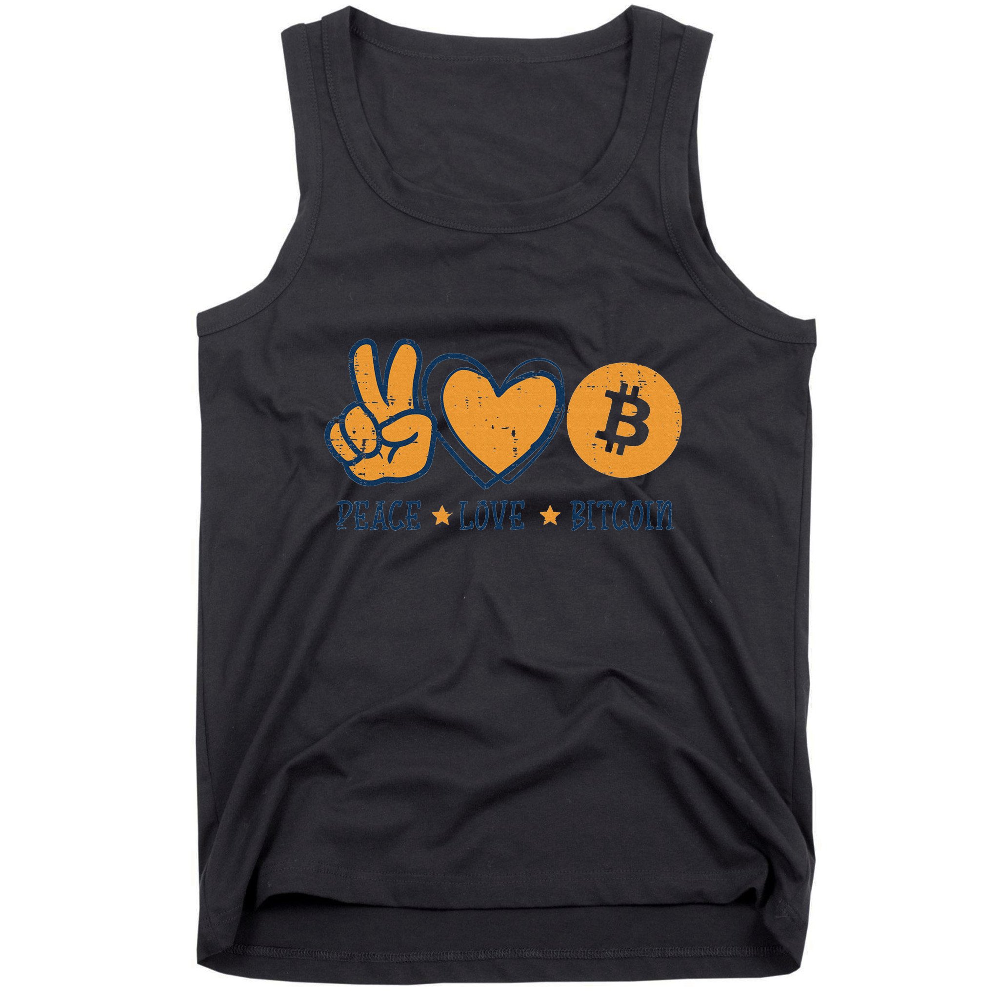 Peace Love Bitcoin Crypto Cryptocurrency Hippie Tank Top