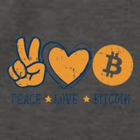 Peace Love Bitcoin Crypto Cryptocurrency Hippie Vector Backpack