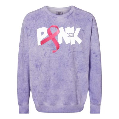 Pink Love Breast Cancer Ribbon Colorblast Crewneck Sweatshirt