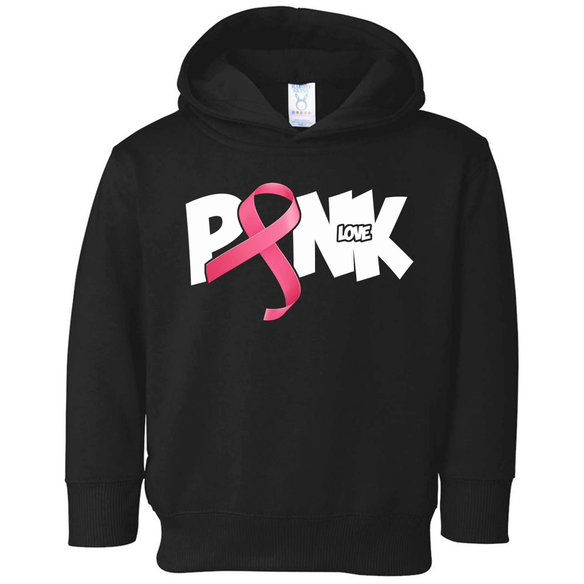 Pink Love Breast Cancer Ribbon Toddler Hoodie