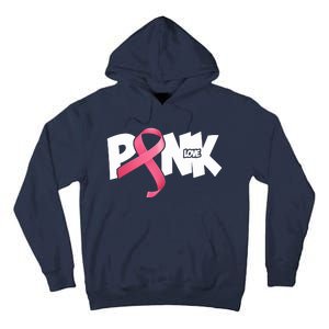 Pink Love Breast Cancer Ribbon Tall Hoodie