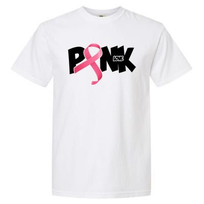 Pink Love Breast Cancer Ribbon Garment-Dyed Heavyweight T-Shirt