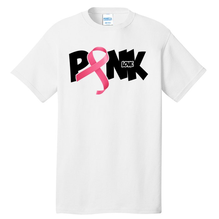 Pink Love Breast Cancer Ribbon Tall T-Shirt