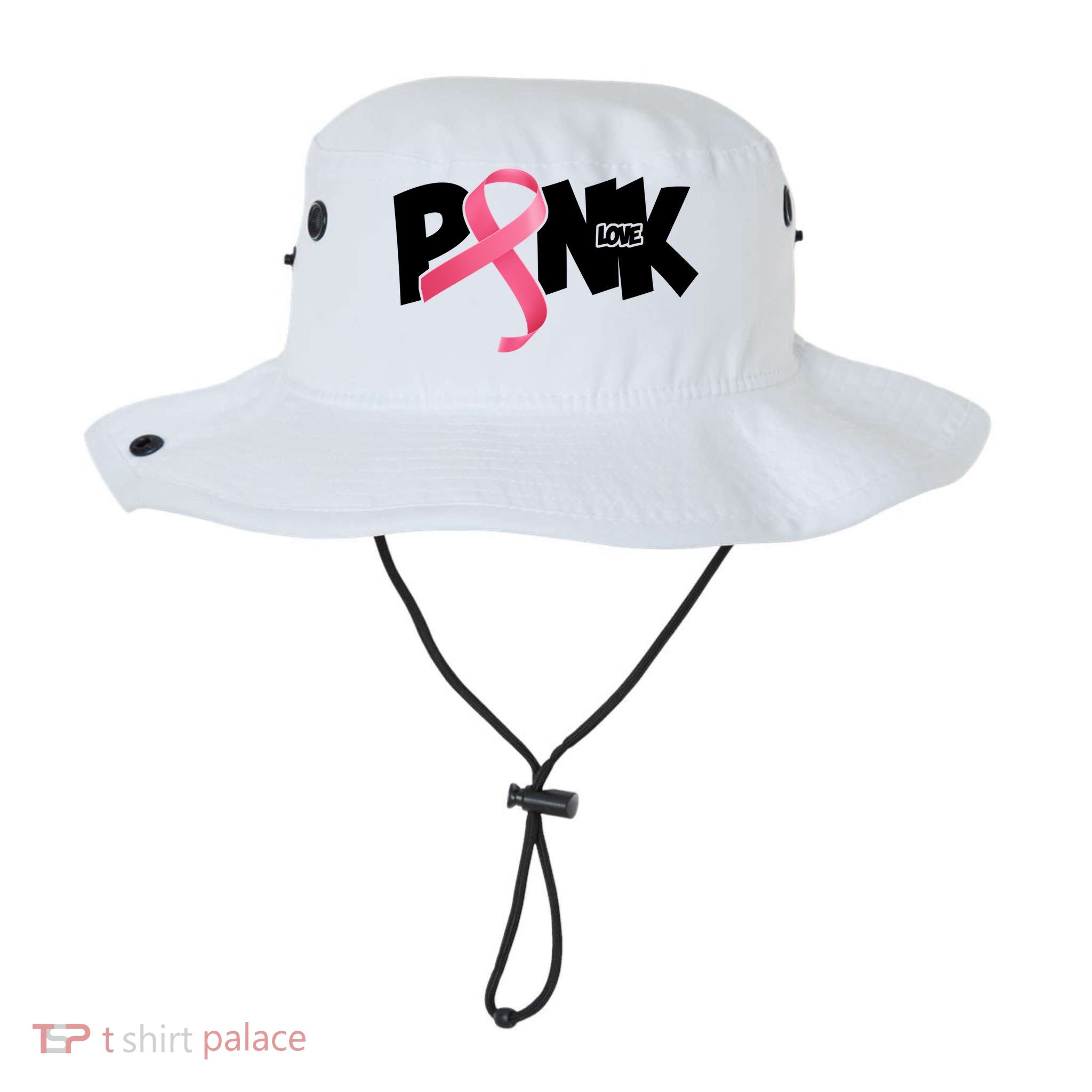 Pink Love Breast Cancer Ribbon Bucket Hat