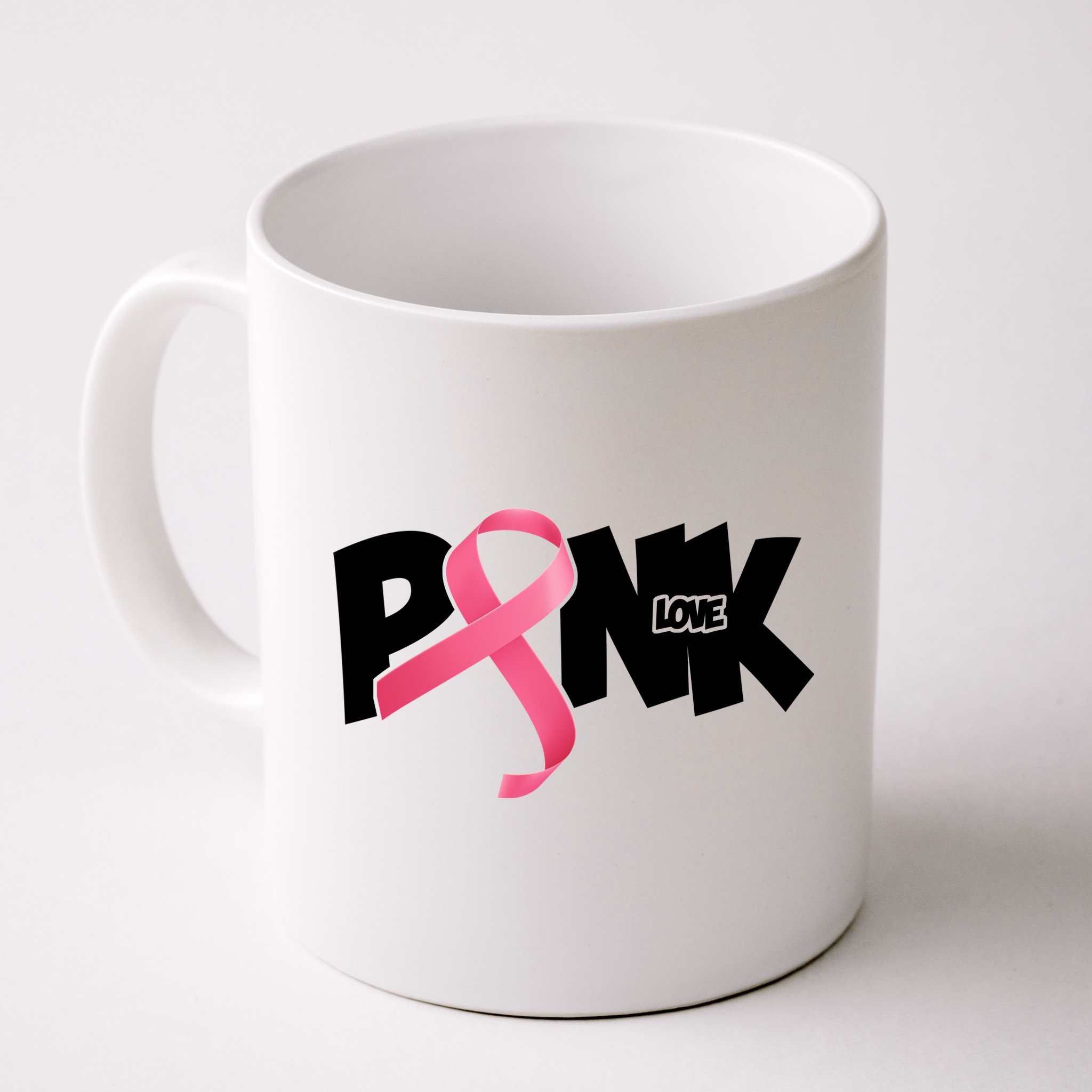 Pink Love Breast Cancer Ribbon Mug
