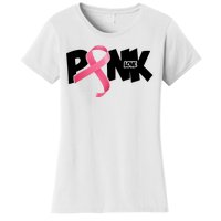 Pink Love Breast Cancer Ribbon Women's T-Shirt