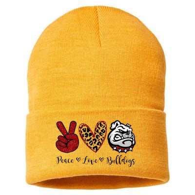 Peace Love Bulldogs Sustainable Knit Beanie