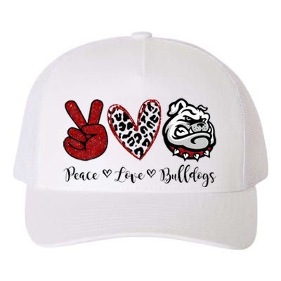 Peace Love Bulldogs Yupoong Adult 5-Panel Trucker Hat