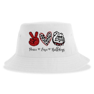 Peace Love Bulldogs Sustainable Bucket Hat