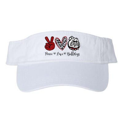 Peace Love Bulldogs Valucap Bio-Washed Visor