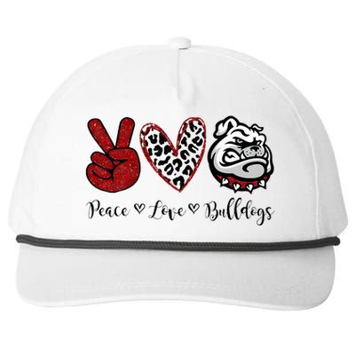 Peace Love Bulldogs Snapback Five-Panel Rope Hat