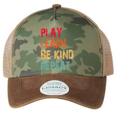 Play Learn Be Kind Repeat No Bullies Choose Kindness Retro Legacy Tie Dye Trucker Hat