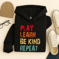 Play Learn Be Kind Repeat No Bullies Choose Kindness Retro Hoodie