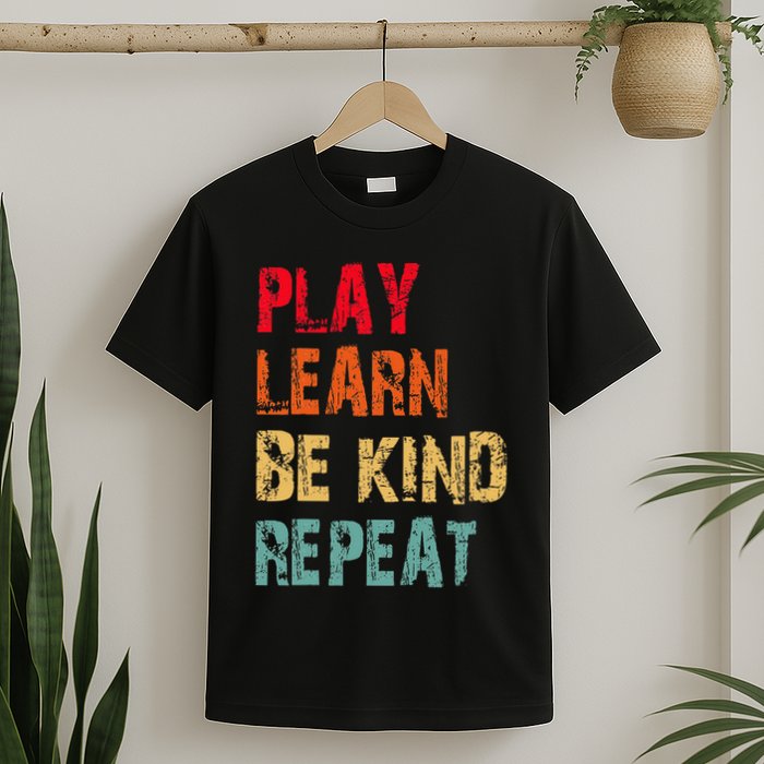 Play Learn Be Kind Repeat No Bullies Choose Kindness Retro T-Shirt