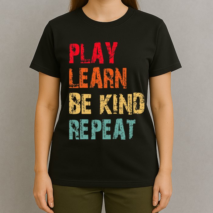 Play Learn Be Kind Repeat No Bullies Choose Kindness Retro T-Shirt