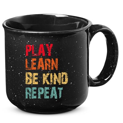 Play Learn Be Kind Repeat No Bullies Choose Kindness Retro 15oz Campfire Ceramic Mug