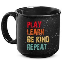 Play Learn Be Kind Repeat No Bullies Choose Kindness Retro 15oz Campfire Ceramic Mug