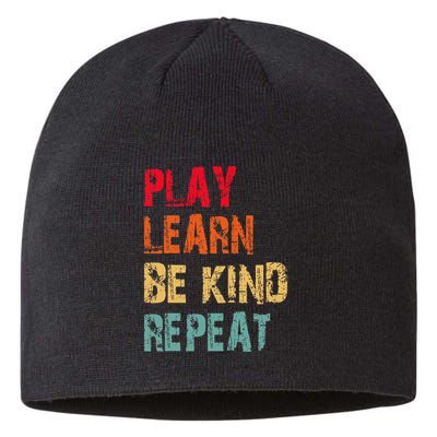 Play Learn Be Kind Repeat No Bullies Choose Kindness Retro Sustainable Beanie