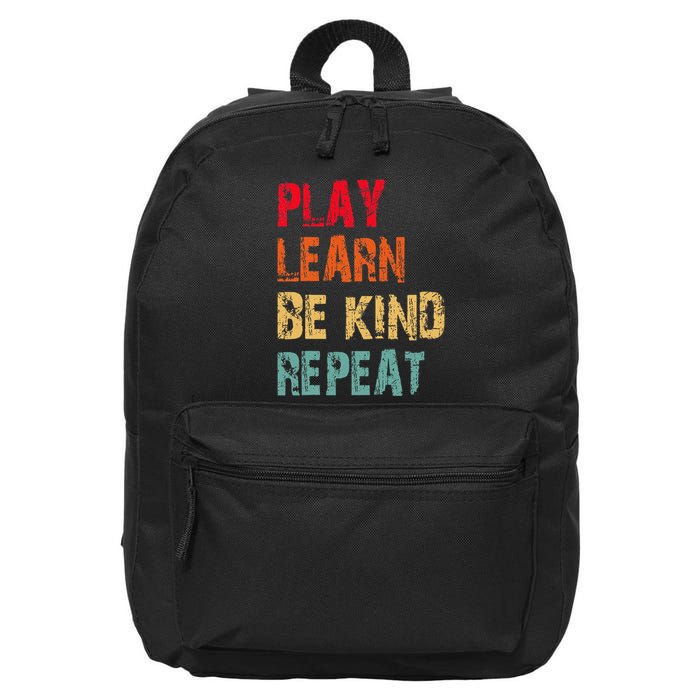 Play Learn Be Kind Repeat No Bullies Choose Kindness Retro 16 in Basic Backpack