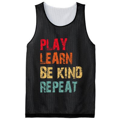 Play Learn Be Kind Repeat No Bullies Choose Kindness Retro Mesh Reversible Basketball Jersey Tank