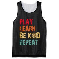 Play Learn Be Kind Repeat No Bullies Choose Kindness Retro Mesh Reversible Basketball Jersey Tank