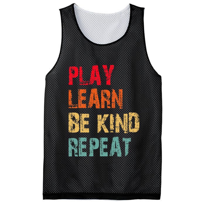 Play Learn Be Kind Repeat No Bullies Choose Kindness Retro Mesh Reversible Basketball Jersey Tank