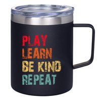 Play Learn Be Kind Repeat No Bullies Choose Kindness Retro 12oz Stainless Steel Coffee Mug