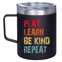 Play Learn Be Kind Repeat No Bullies Choose Kindness Retro 12oz Stainless Steel Coffee Mug
